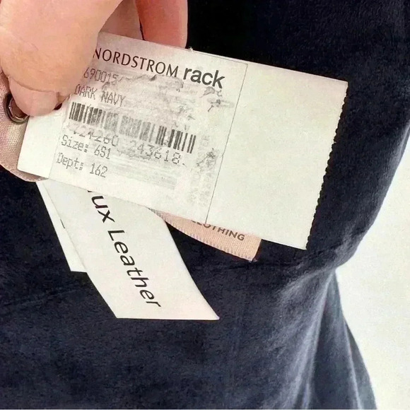 New Philosophy womens dress size 6 navy blue micro suede vegan pencil midi - Picture 9 of 15